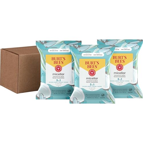 Burts Bees Coconut Lotus Face Wipes 30 Ct 3-Pack
