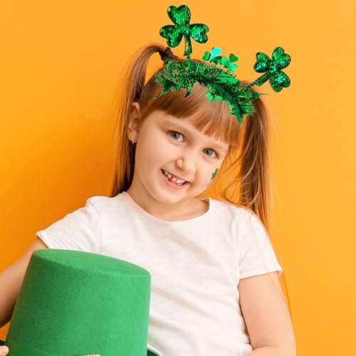 St Patricks Day Green Headbands with Sequin Designs 1 Pack