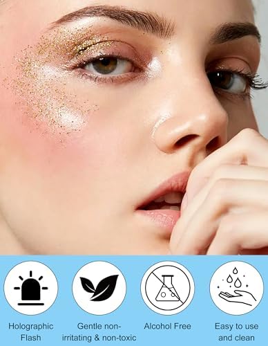 Holographic Body Glitter Gel for Face Hair Lips 1
