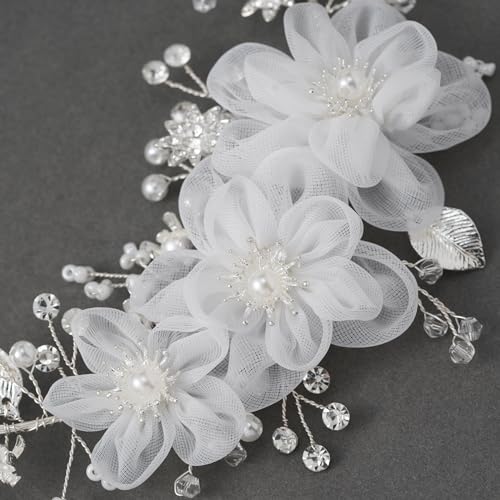 SWEETV Silver Rhinestone Wedding Headband for Bride