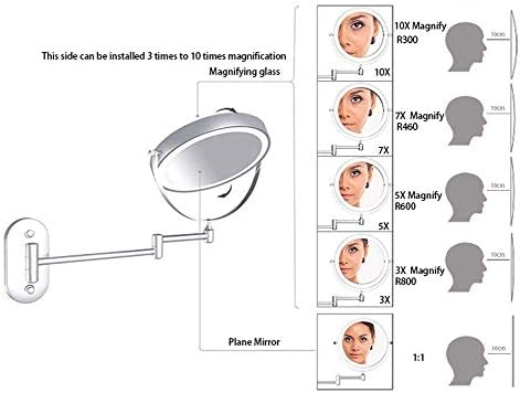 LCARY Wall-Mounted Makeup Mirror 7X Magnification