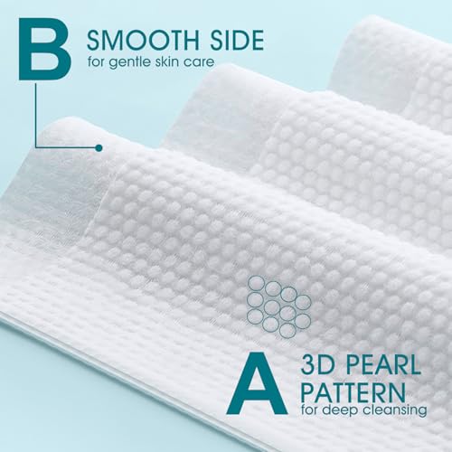 Astraescly XL Face Towel 10x12 Inches 50 Ct Dual-Side Biodegradable