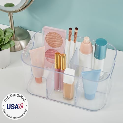 STORi Bliss 5-Compartment Makeup Organizer Clear Plastic Rectangular BPA-Free USA Made