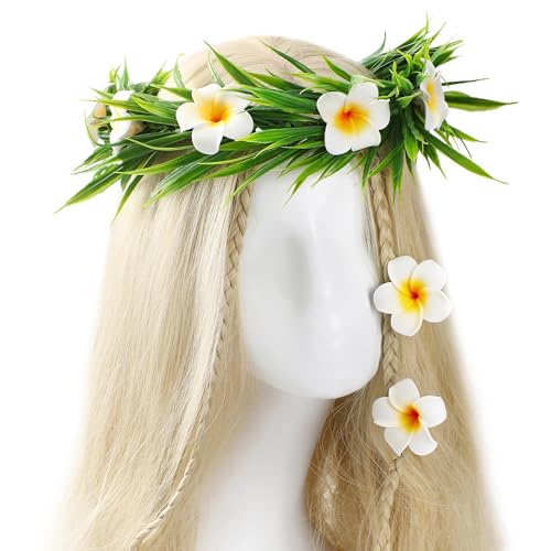Hawaiian Flower Hair Clips - 3 Pcs Set for Women Girls