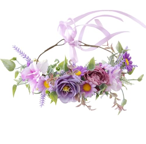 Vivivalue Purple Fairy Floral Crown Headband 1