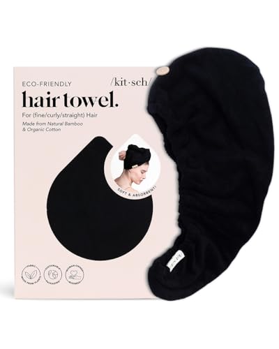 Kitsch Microfiber Hair Towel Wrap - Black 1
