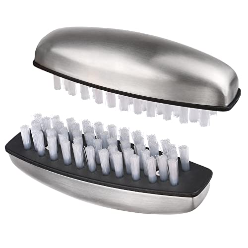 2 Pieces Stainless Steel Nail Brush for Cleaning and Scrubbing