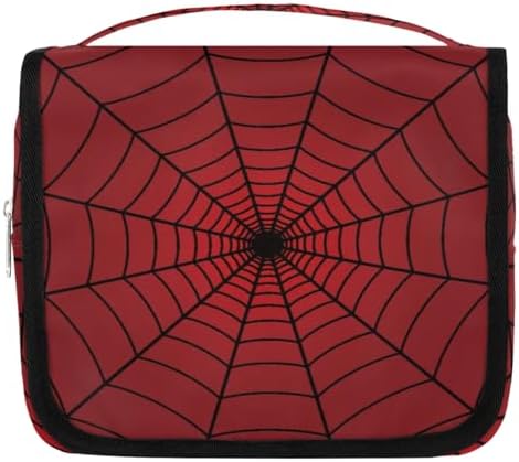 Red Web Hanging Travel Toiletry Bag with Sturdy Hook