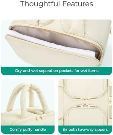 BAGSMART Travel Toiletry Bag with Handle - Pink