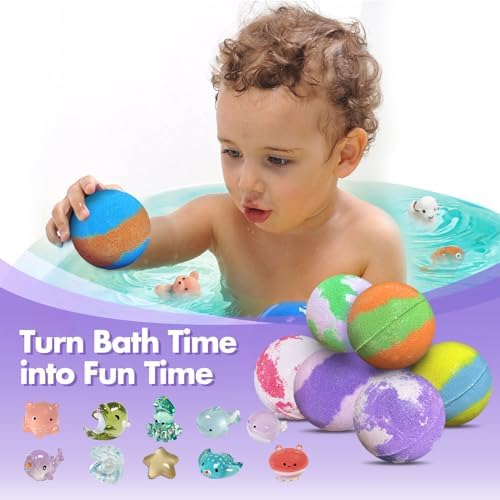 Lisotera 32 Pack Bath Bombs with Animal Toys for Kids