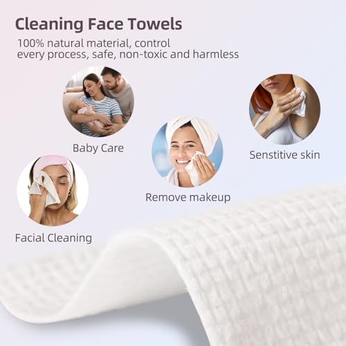 PUPUPE Viscose Biodegradable Face Towels 50 Count 1