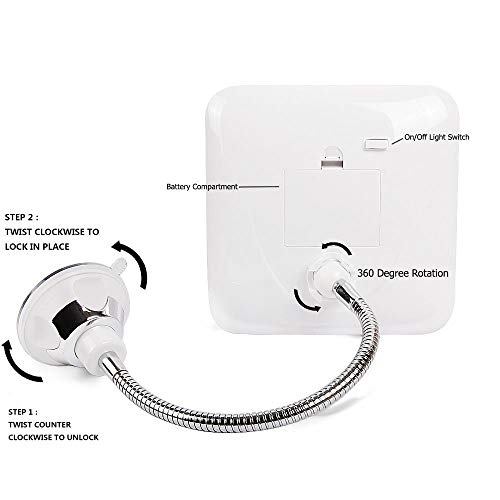 SunplusTrade 7x Magnification Makeup Mirror with LED Lights and Flexible Gooseneck