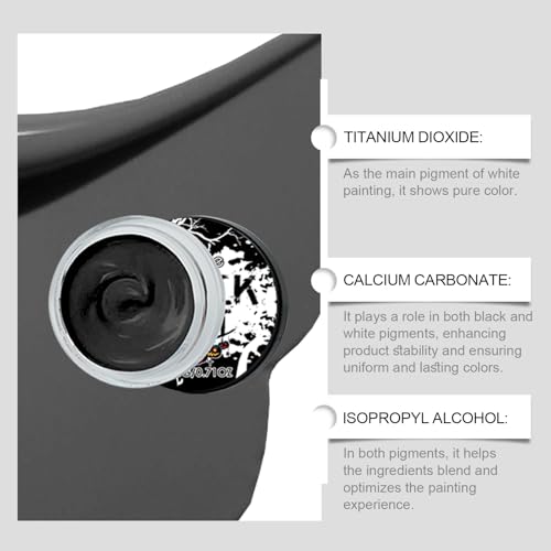 Halloween Face Paint Kit - Black White Full Coverage Cosplay Makeup