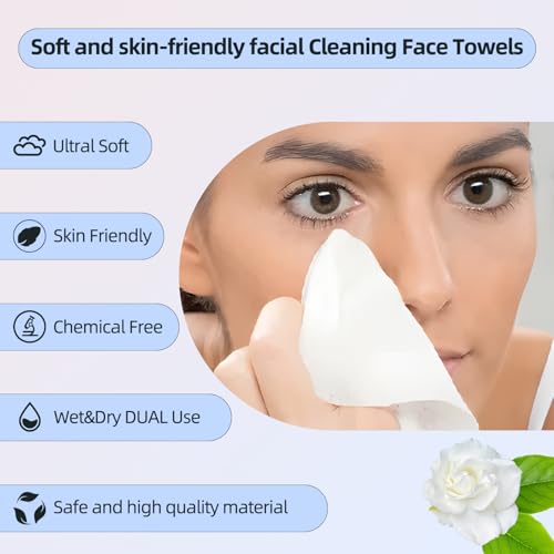 PUPUPE Viscose Biodegradable Face Towels 50 Count 1