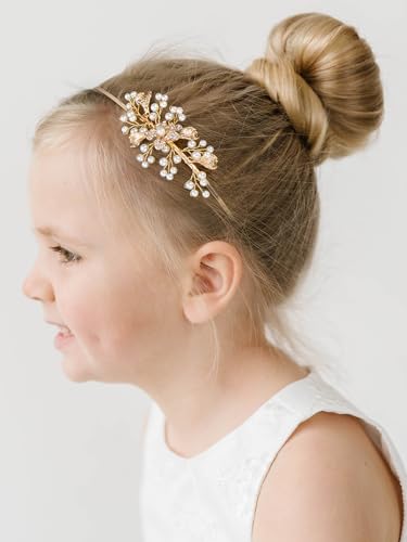 SWEETV Flower Girl Headpiece with Glittering Rhinestones