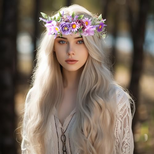Vivivalue Purple Fairy Floral Crown Headband 1