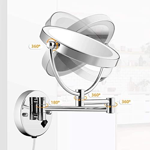 DEIHGE Wall-Mounted Makeup Mirror with 3X-10X Magnification