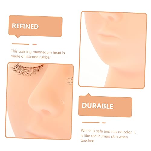 Balacoo Realistic Makeup Practice Silicone Mannequin Head with Removable Eyelids