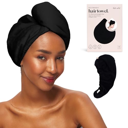 Kitsch Microfiber Hair Towel Wrap - Black 1
