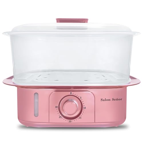 Pink Towel Steamer with Auto Off Timer for Home Spa Use