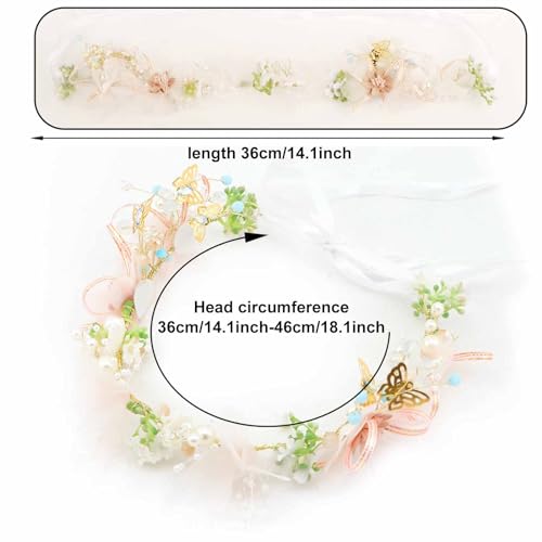 Ever Fairy Princess Flower Crystal Headpiece Pink