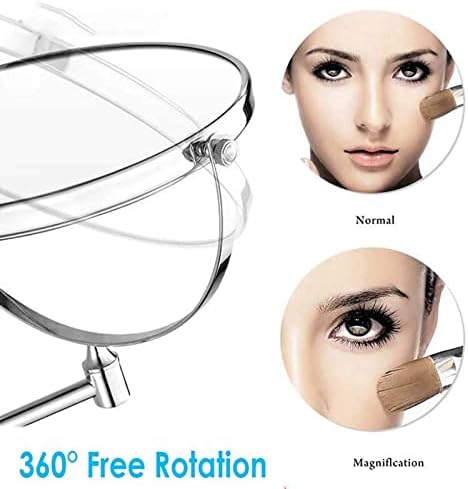 8 Inch Wall Mounted Mirror with 360 Swivel and 10X Magnification