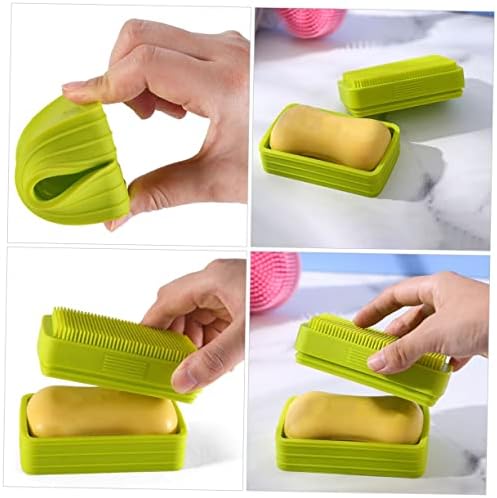 Garneck 2pcs Bath Soap Dish with Brush