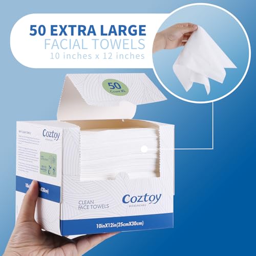 Coztoy Disposable Face Towels 10x12 Inches