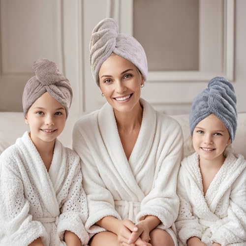 3 Pack Plush Yarn Hair Towel Wrap for Women