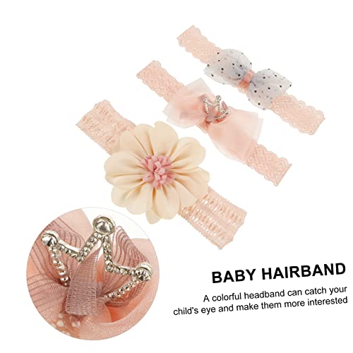 SUPVOX 3pcs Bowknot Flower Hairband Set for Kids