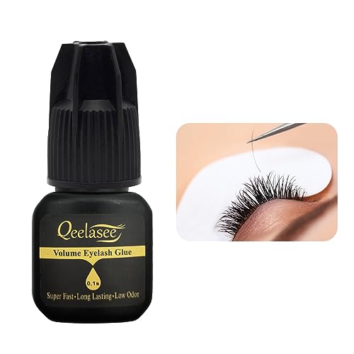 Qeelasee Black Glue for Eyelash Extensions Fast Drying Adhesive