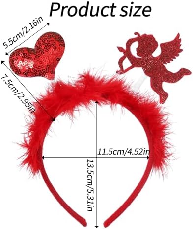 Fishdown Valentine Heart Headband Set for Women