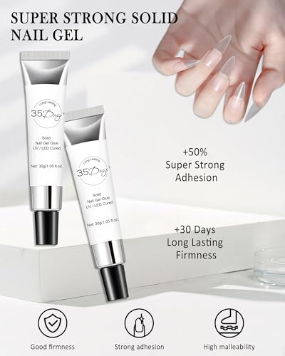 Caedelfly Solid Nail Gel - 30g for Press On Nails and Fake Nails