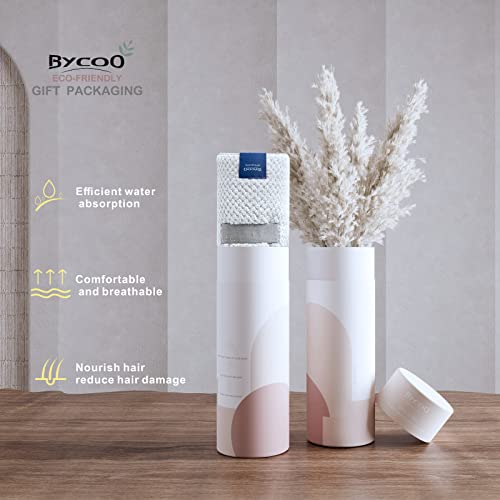 BYCOO Large Microfiber Hair Towel Wrap - White X-Large