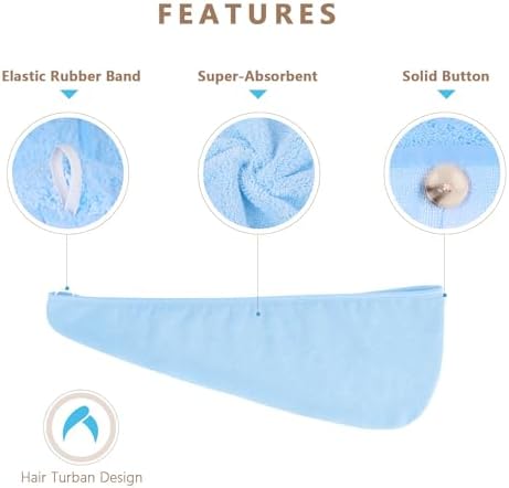 AIDEA Microfiber Hair Towel Wrap 5 Pack