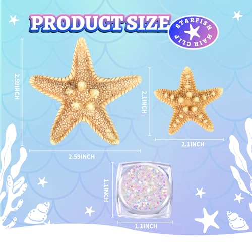 YGDZ Mermaid Hair Clips Set with Glitter Gel