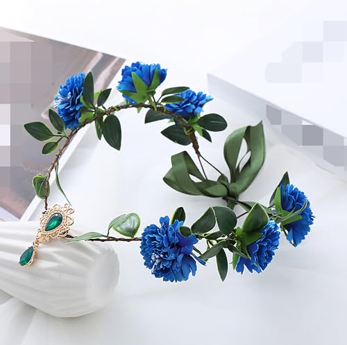 Vivivalue Blue Elf Crown Headpiece for Women Girls