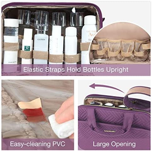 BAGSMART Large Toiletry Bag - Water-resistant Makeup Organizer for Travel