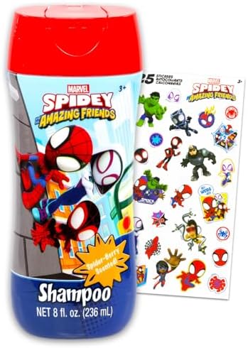 Spidey and Friends Bathroom Set for Kids - 8 Oz Shampoo and Stickers