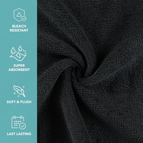 Arkwright Bleach Proof Salon Towels - 24 Pack 16x27 in Black