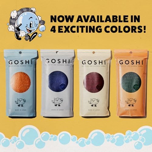 GOSHI Exfoliating Towel - Marigold Yellow Rip-Resistant Made in Japan 1