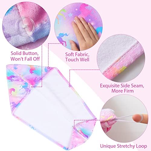 Basumee Microfiber Hair Towel Wrap Unicorn 2 Pack