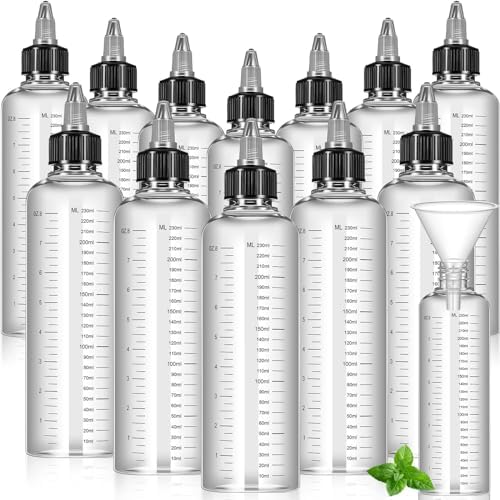 Barydat 12 Pcs Twist Top Hair Dye Applicator Bottle with Funnels