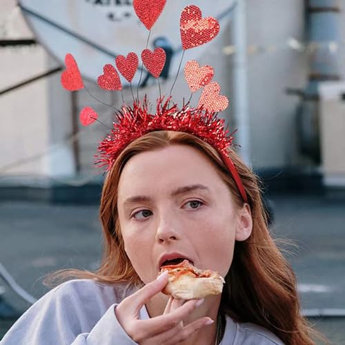 QUNITKAST Valentines Day Red Glitter Headband