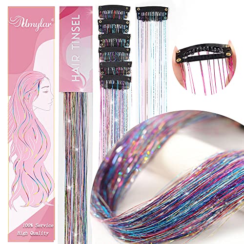 Umylar Hair Tinsel 12Pc Clip In Glitter Extensions