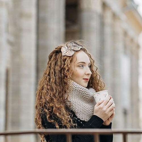 Gold Sequins Heart Headband for Women Girls Kids