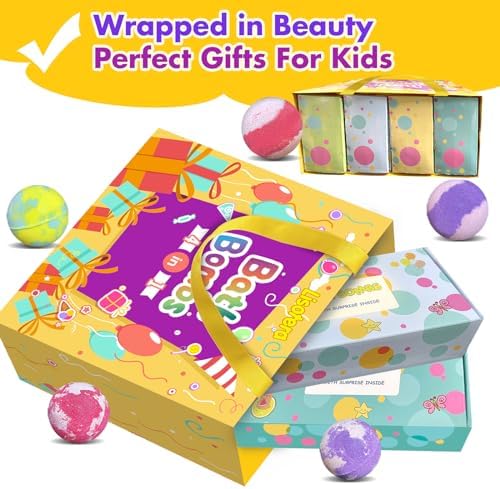 Lisotera 32 Pack Bath Bombs with Animal Toys for Kids