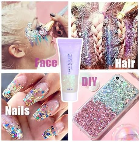 Go Ho 2PCS Fairy White Body Glitter Gel
