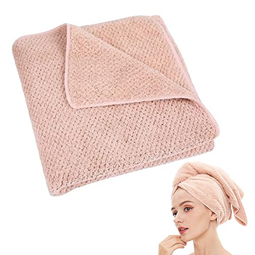 Laojbaba Microfiber Hair Towel 20X40inch Lotus Root Pink