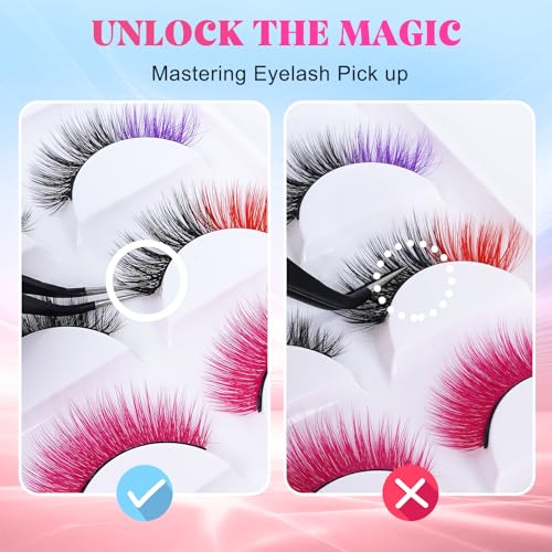 Halloween Colored Eyelashes 5 Pairs Faux Mink